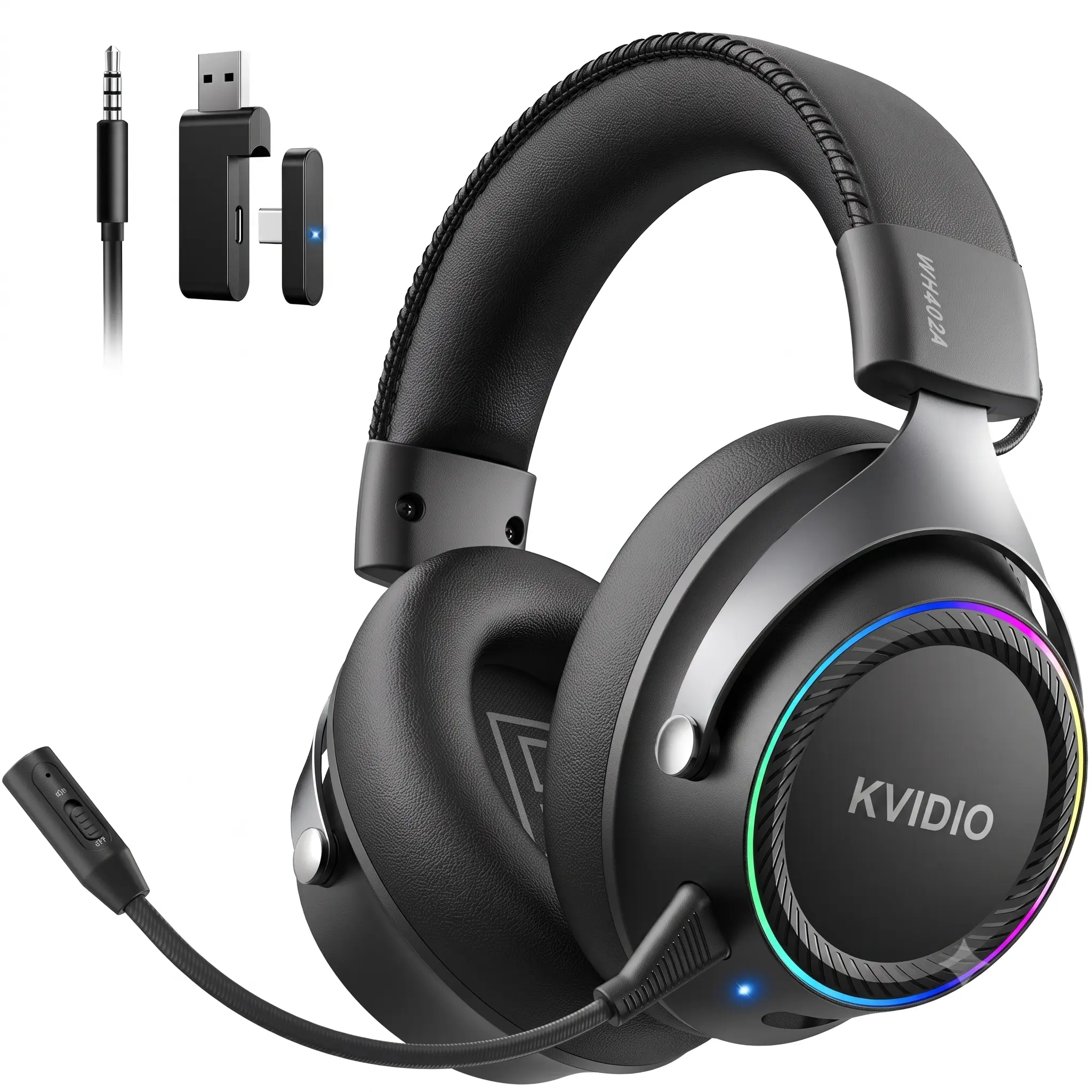 Wired Gaming Headset, Over-Ear Gaming Headphones with Noise Canceling Microphone, RGB LED, Stereo Bass Sound for PS5, PS4, PC, Xbox Series X/S, Nintendo Switch Wireless ANC game