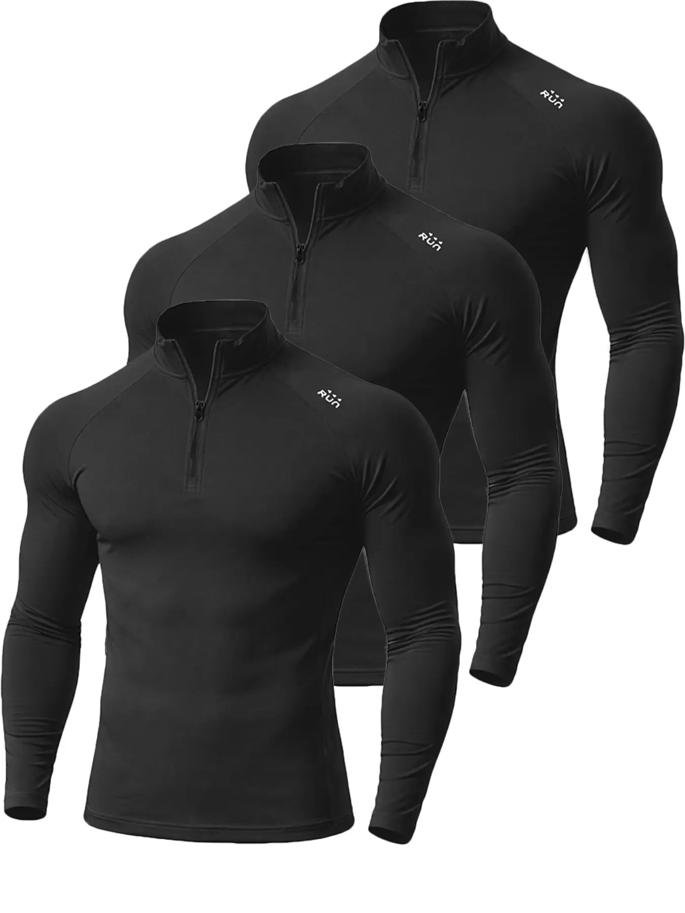 Men's Muscle Fitness Sport Long Sleeve T-Shirt, Half-Zip Stand Collar Quick-Dry High Elastic Breathable，Gym Athletic Clothes for Gym Workout Hiking Fishing Camping, Men's Top for All Seasons, Stretch Athletic Tee, Gym Tees, Gym Workout Shirts