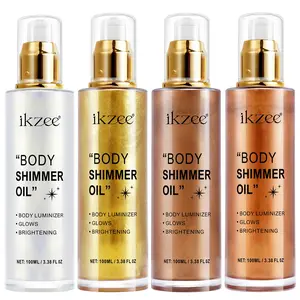 Ikzee Body Glitter Oil 100ML, Long-Lasting Highlighter Makeup, Matte Finish, Enhances Skin Glow, Perfect for Parties & Events, Cosmetic