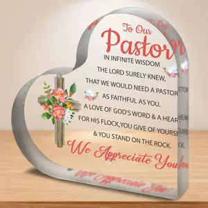 Pastor Appreciation Gift, Engraved Acrylic Plaque, Thoughtful Thank You Gift for Pastors, Birthday, Christmas, Thanksgiving Day Gift for Ministers