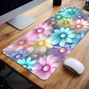 Cute Colorful Flower Pattern Mouse Pad, Non Slip Mousepad, Creative Aesthetic Gaming Large Mouse Pad, Computer Keyboard Desk Pad with Non-slip Rubber Base, Office Desk Accessories