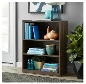 Mainstays 3-Shelf Bookcase with Adjustable Shelves, Canyon Walnut