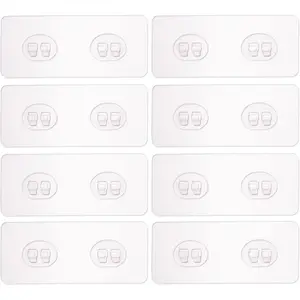 8 Pack Shower  Adhesive for Replacement,  Transparent Adhesive for Shower  Sticky Pads, No Drilling for Corner Shelf Basket, Bathroom Storage Shelves, Kitchen Racks and Soap Holder