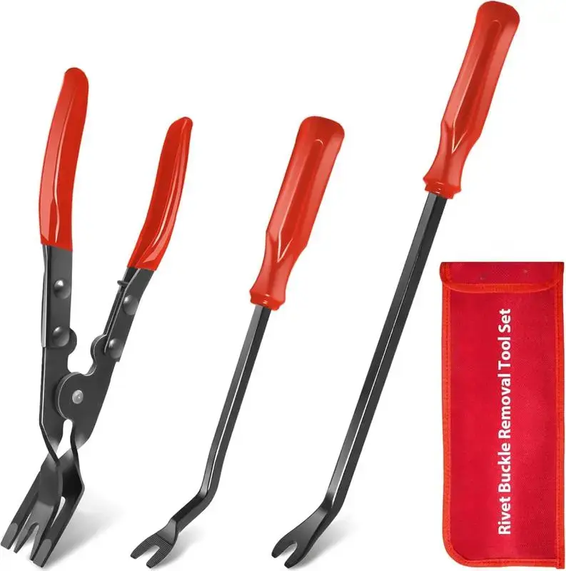 2-in-1 Compact AutoTrim Remover Tool, Push-Type Retainer Pliers Fastener Removal Kit for Car Repair - Effortless Removal for Door Panels, Dashboard Fixes, Ideal for DIY Enthusiasts with 2-in-1 functionality, no extra tools needed