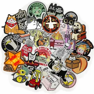 Funny Iron on Embroidered Patches: 30PCS Sew On Applique Patch with Cute Animal Humorous Quotes - Cartoon Funny for Jacket Hat Backpack Shirt