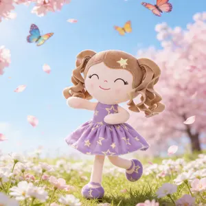 Gloveleya Spring Plush Doll for girl Curly Hair dolls Design Soft Baby Girl Dolls for Girls Ages 0-6 Perfect Birthday Easter & Baby Shower Gift