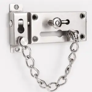 Heavy-Duty Stainless Steel Security Door Chain Lock, Anti-Theft Fireproof, Includes Installation Screws, Ideal for Home & Hotel Safety