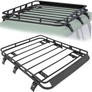 Roof Cargo Basket Compatible with 1984-2001 Jeep Cherokee XJ Rooftop Rack Luggage Baggage Carrier 140lbs Steel Black