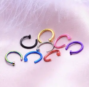 Women's 9-Piece Stainless Steel Minimalist Nose Ring Set, Body Piercing Fashion Costume Jewelry