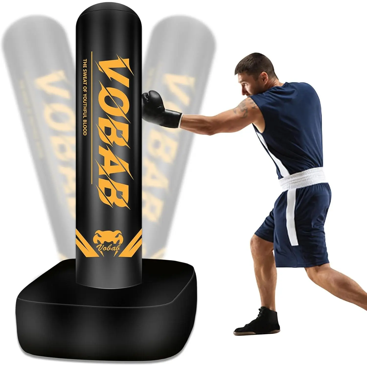 70-in Heavy Punching Bag with Adjustable Freestanding Stand - Boxing Equipment for Training, Home Training Workouts, Adult MMA Fitness Punch Bags