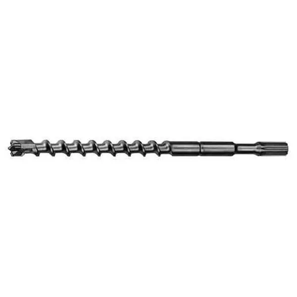 Milwaukee 48-20-4375 Spline Concrete Drill Bit, 4-Cutter 4x90° Tip Geometry, High-Flute Cut, 1" x 22", for Drilling Holes in Block, Concrete Drill Bits, Patented Rebar Chamfers