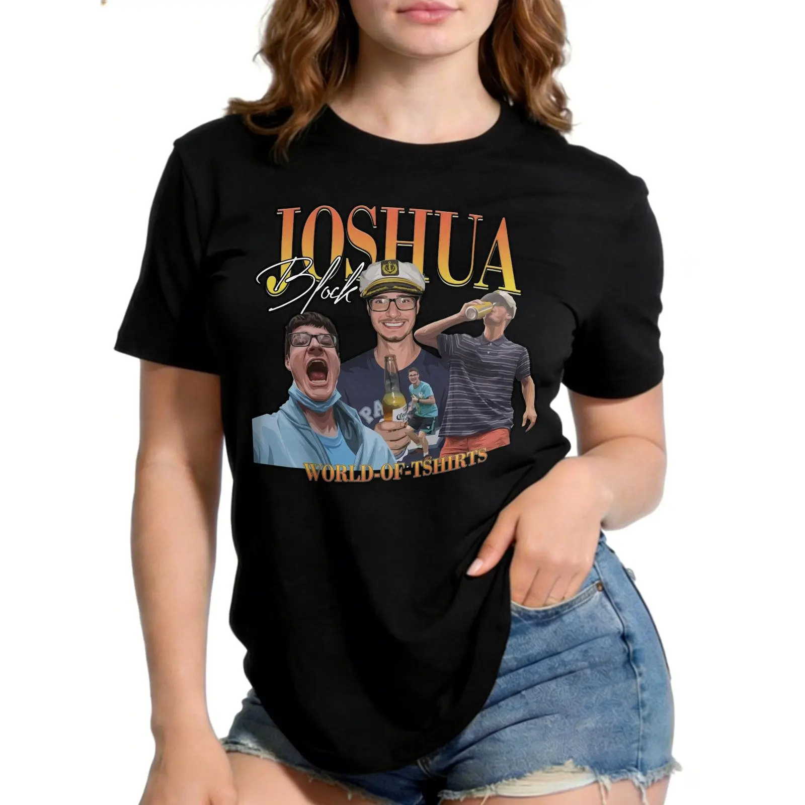 Joshua Block World-Of-Tshirts Fan Merch Graphic T-Shirt | Humorous TikTok Tee for Him | Premium 100% Cotton TShirt, Perfect Birthday T Shirt Gift for Fans