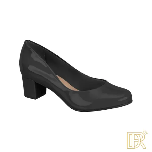 Women's Classic Cuban Heel Slip-On Shoe for Casual Outings & Work - Chic, Basic, Modest Style with Synthetic Leather & Plain Embellishment