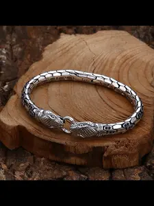 New Vintage Fashion Unique Blue Zircon Snake Chain Bracelet, Unisex High-Design European Style Jewelry, All Seasons Casual Accessory