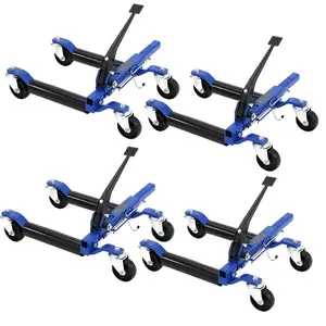 [fathers day gift]Car Dolly Jack Set of 4, 1500LBS Capacity Mechanical Car Wheel Dolly with Steel Twin Rollers, Heavy Duty Rollers with Foot Pedal for Tire Auto Repair Moving