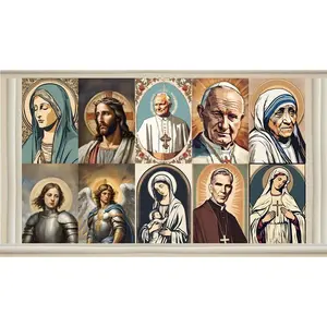 10x Catholic Saints Digital Bundle, Printable Catholic Art, Religious Home Decor, Holy Cards, Virgin Mary Art, Catholic Wall Art