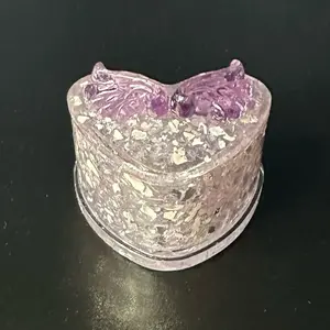 Winged Heart Jewelry Box - Purple and Clear Design with Decorative Elements