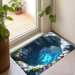 3D Optical Illusion Anti-Slip Door Mat, Washable Durable Rug for Living Room Bedroom Dining Room Bathroom, Soft Memory Cotton Material