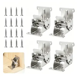 2/4 Pack Folding Brackets,Self-Lock Hinge with Screws,0-90-180 Degree Lock Extension Support,for Folding Table Legs, Table Legs, Folding Workbench