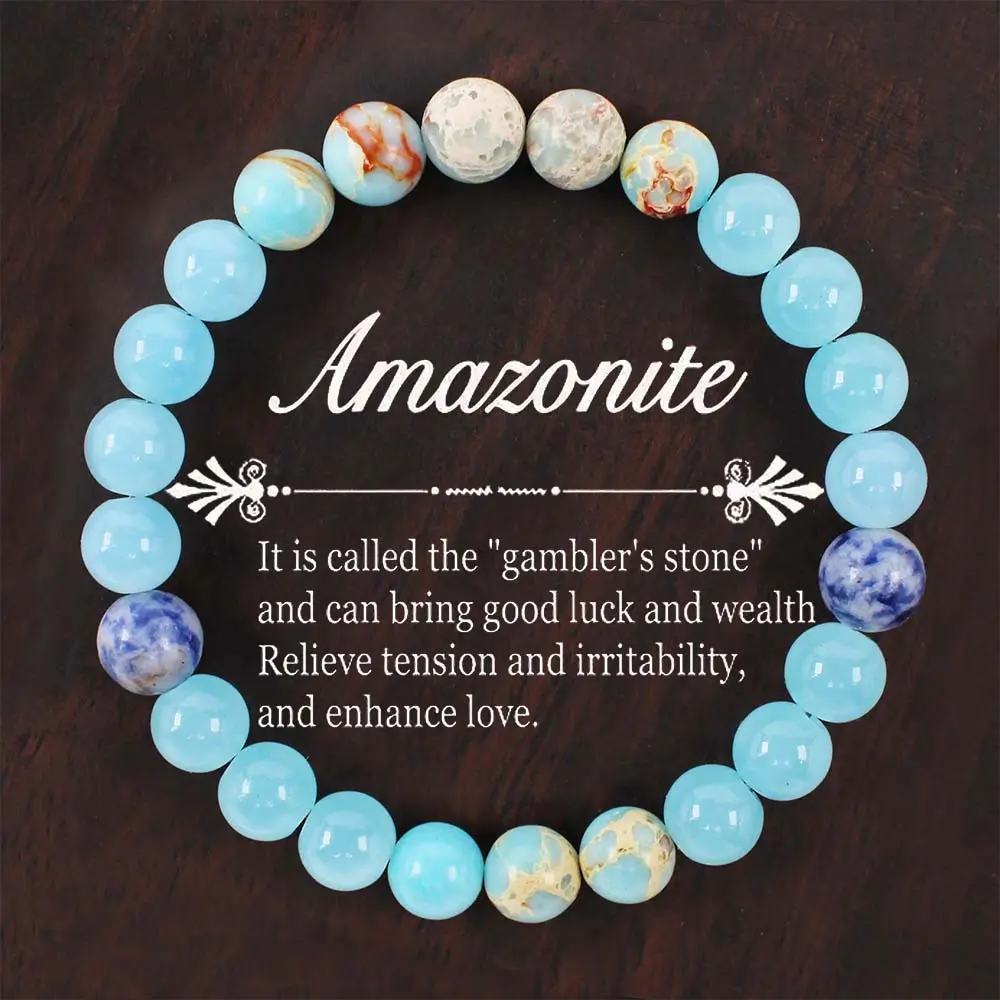 Bohemian Natural Aquamarine Gemstone Bracelet Charm Natural Stone Beads Bracelet Vintage Lucky Aquamarine Stone Bracelet Comfortable Wealth Beads Chain Bracelet Wedding Party Jewelry Gift
