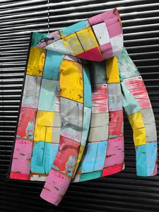 One-piece Colorful Graffiti Patchwork Pattern Art Jacket, Spring and Autumn, Avant-garde Art Style