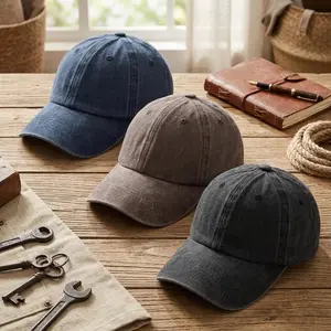 3 Packs Vintage Washed-Cotton Plain Baseball Cap - Unstructured Adjustable Dad Hat for Men and Women, Casual Daily Wear, Breathable Comfortable Fit, Perfect Gift Idea, Retro Style Fashion Accessory