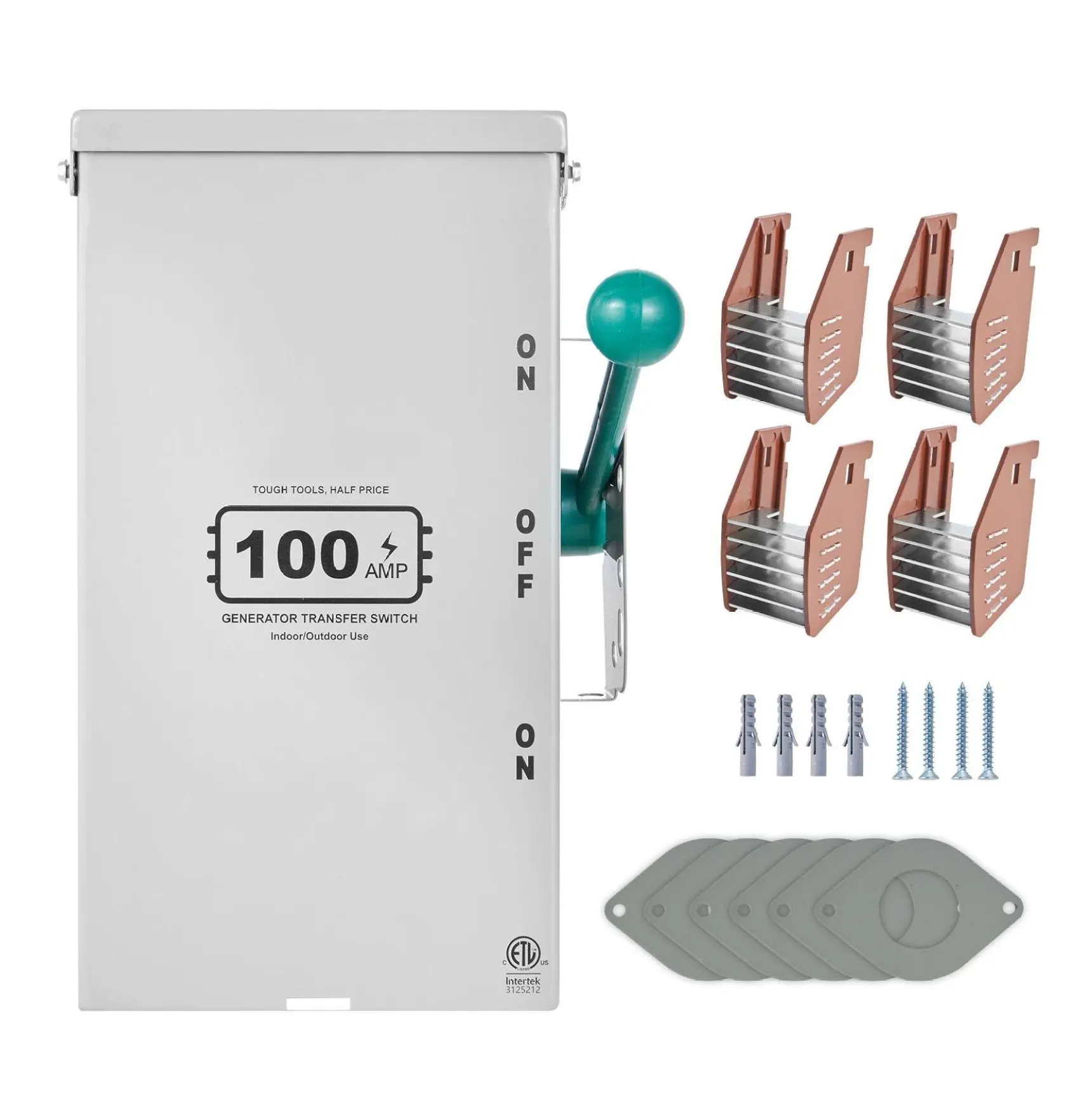 100A Generator Transfer Switch, 24000W Manual Transfer Switch, NEMA 3R, 120/240V Double Throw Switch for Home, Indoor/Outdoor, Portable Generator Default