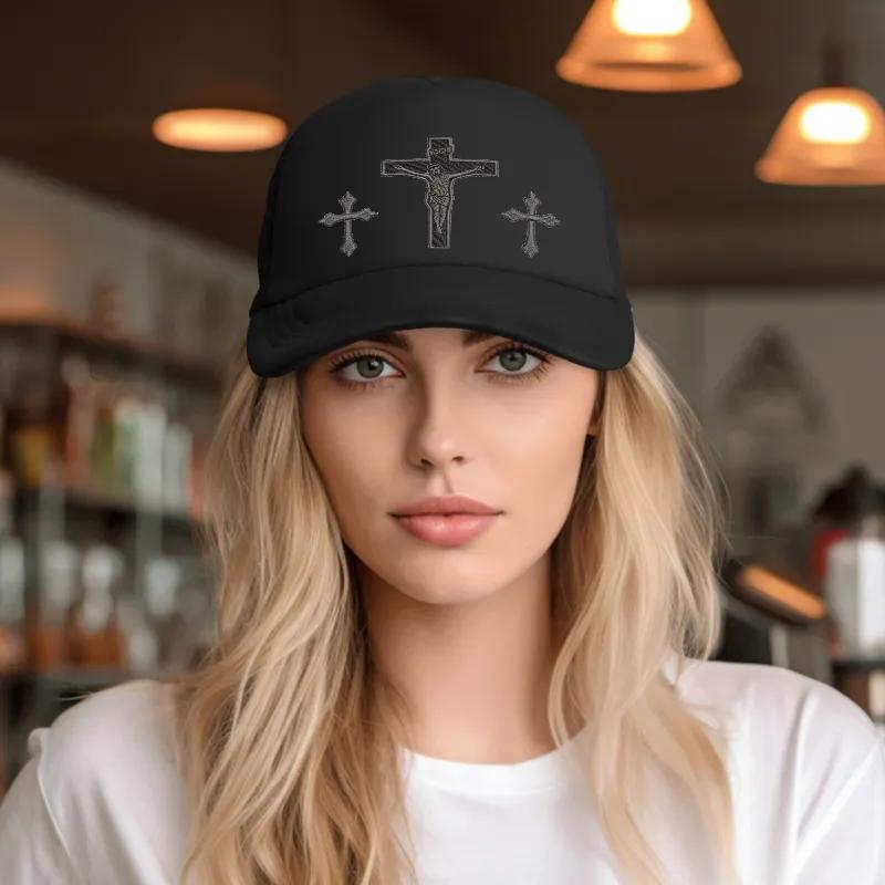 Cross & Jesus Printed pattern Men's and women's Hat - Religious Faith Baseball Cap, Spiritual Streetwear,Perfect Gift Cross & Jesus Printed pattern Men's and women's Hat - Religious Faith Baseball Cap, Spiritual Streetwear,Perfect Gift
