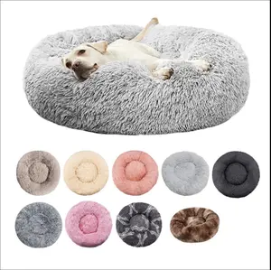 Premium Calming Round Dog Bed — Ultra Soft Plush, Available in Multiple Colors & Sizes