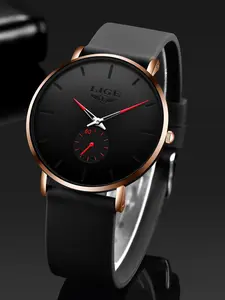 Men's Business Fashion Round Dial Analog Quartz Watch, Minimalist Style Wristwatch, Trendy Watch for Daily Use As Gift with Box, Business Fashion Watches