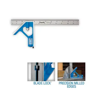 12 in. Combination Square with Blade Lock Precision Milled Edges for Accurate Measurements