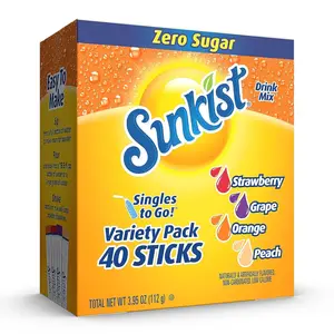 Sunkist Soda Variety Pack, Singles To Go Orange, Strawberry, Grape and Peach...