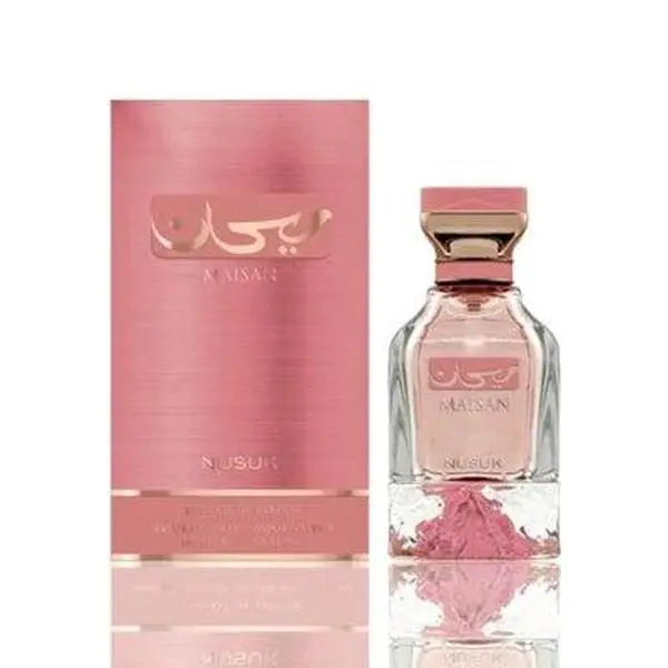 NUSUK MAISAN Women's EDP Spray - 100ml (3.4oz) Fresh Floral Oriental Luxury Flowers Fruit-Flavored Spray-Based Fragrance, Beauty & Personal Care Product for Women, Luxury Women's Fragrance