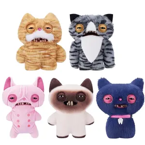 Fuggler Alley Cats Plush Toy - Ugly-Cute Cat Stuffed Animal in Claw Mark Window Box, Funny Quirky Kitty Room Decor, Gag Gift for Cat Lovers, Teens & Collectors