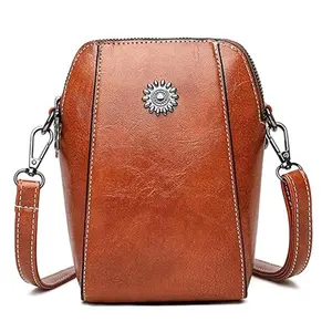 Mother's Day Gifts Leather Crossbody Purses for Women, Soft & Durable Ladies Sling Handbag, 100% Oil-Rich PU Leather, Adjustable Strap, Large Capacity & Zip Pocket
