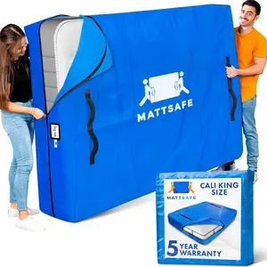 Mattress Bags for Moving and Storage (Cali ) Heavy Duty Moving Supplies, 8 Sturdy Handles,  Zipper, Mattress Cover Bed Bags, Storage Cover Essentials Packing Protector