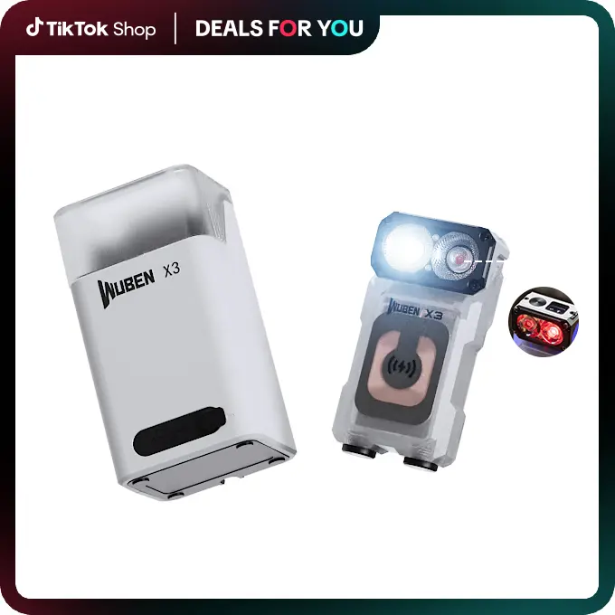 WUBEN X3 Premium Edition 2-in-1 RGB Super Bright Rechargeable Powerful LED Flashlight - Mecha Owl Design, 700LM, Wireless Charging, Portable Charging Dock, Magnetic Power Bank, High Powered Outdoor Led Lights, for Camping