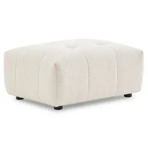 Wade Ivory Boucle Ottoman