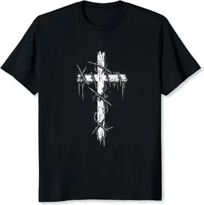 100%25 Cotton Jesus Cross Shirt for Men Christian T Shirts for Men Christian Gifts Faith Graphic Tee