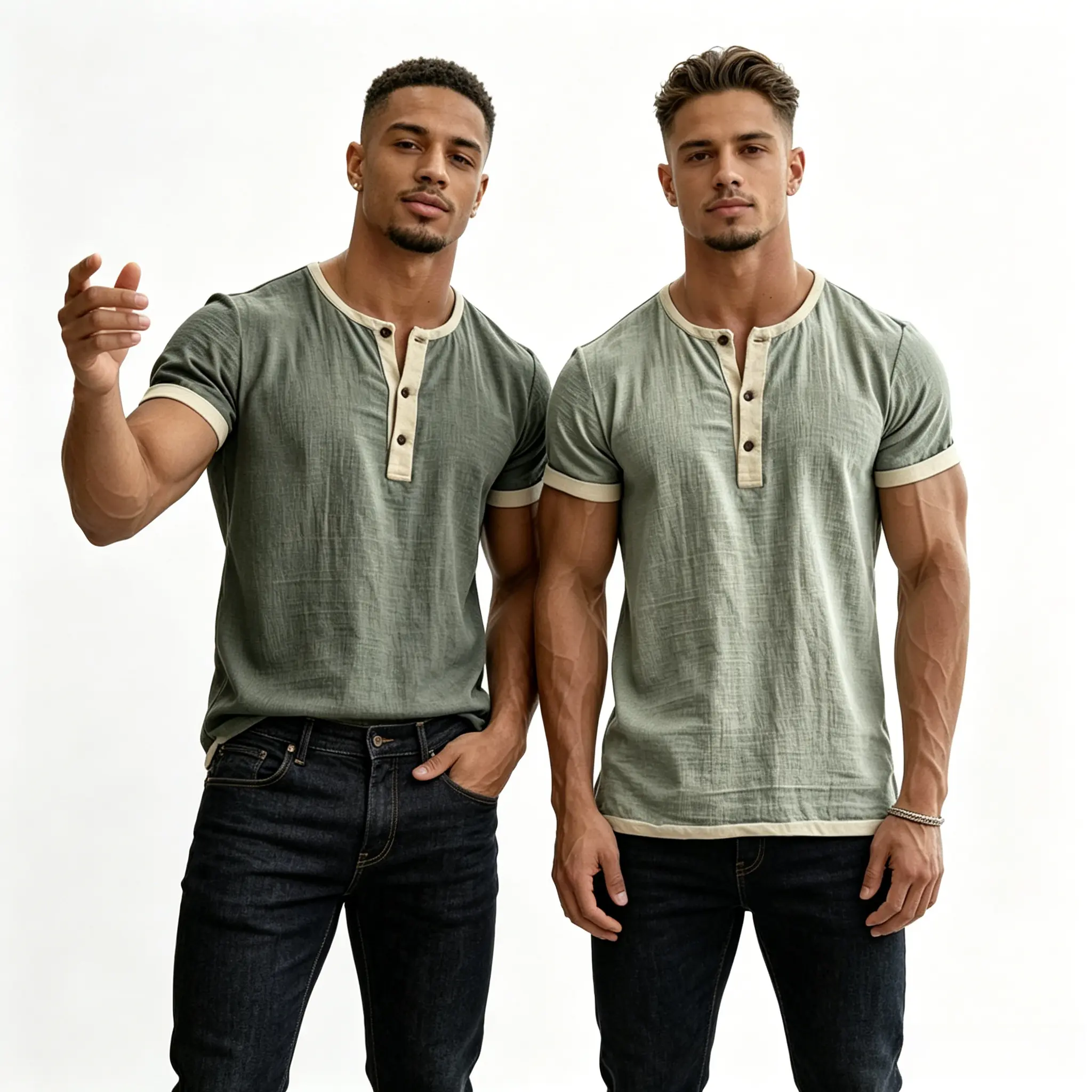 Men's 2-Pack Summer Leisure Short Sleeve T-Shirts & Shirts, Relaxed Fit Daily Outfit Tops for City Chores, Weekend Outdoor Gatherings, All-Day Wearing Comfort, Shirt