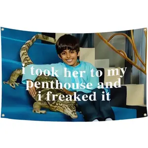 I took her to my penthouse ravi Flag for Room 3x5Feet College Dorm Room Man Cave Frat Wall Outdoor Decor Flag With 4 Brass Grommets Room Decor Banners Ornaments Decoration Hanging Lightweight