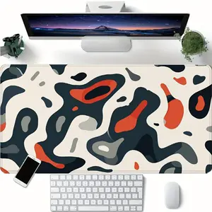 Abstract Pattern Mouse Pad, 1 Count Rectangle Gaming Mouse Pad, Non-slip Rubber Base Stitched Edge Desk Pad for Home Office Game Room