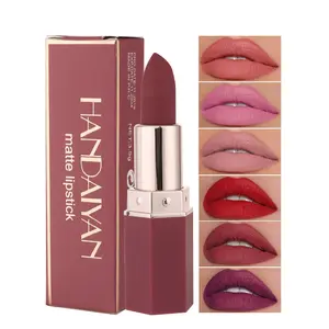 1Pc, HANDAIYAN Matte Lipstick, 6 Shades Available, Velvet Matte Texture, Easy To Apply, Daily Party Makeup, ViralMatteLipstick, LipMakeup, Cosmetics
