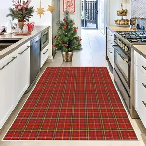 Plaid Pattern Kitchen Rug, 1 Count Non-slip Soft Floor Mat, Rectangle Home Decor Carpet for Kitchen Living Room Bedroom Study Room, Runner Carpets, Turkish Rug, Home Decoration