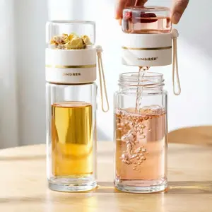 Insulated Glass Tea Infuser Gift Set |     Double-Wall Thermo Mug Keeps Tea Hot or Cold for Hours – Viral on TikTok, Perfect Iced & Hot Tea Kit for Office, Car, or Home. The Ultimate Tea Gift for Tea Lovers, for Her, or for Your Self-Care Routine.