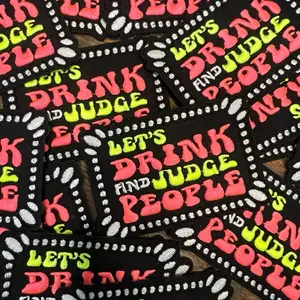 Drink and judge Iron on Patch