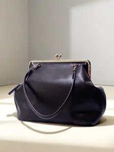 Vintage Kisslock Frame Clutch Bag, Luxury Designer Handbag, Large Capacity Shoulder Crossbody Bag, Spring 2026 Fashion Trend