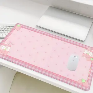 Cute Strawberry Pattern Mouse Pad, Rectangle Gaming Mouse Pad, Office Desk Keyboard Mouse Pad for Home Office Game Room Desk, Cute Desk Accessories