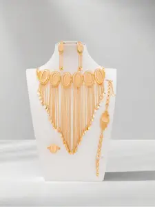 Arabian Pop Rose Print Jewelry Set, Fashionable Jewelry Set, Fashion Jewelry for Party, Daily Clothing Decor, Trendy All-match & Exquisite Jewelry for Birthday Gift, Jewellery Gift Set