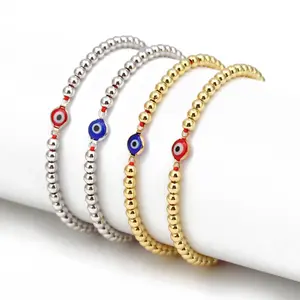 Beaded Copper Evil Eye Bracelet - Sporty Wristbands, Couples' Eye Jewelry, Men's Outdoor Sports Accessory, Sporty Sports Wristbands